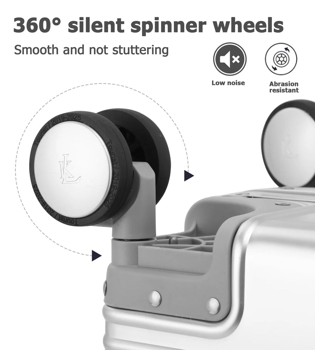 Aluminum Frame Wide Handle Spinner Luggage