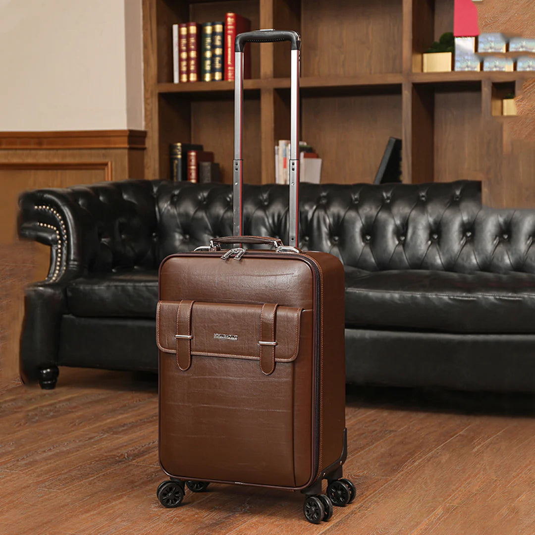 PVC Leather Business Carry-On Spinner Luggage