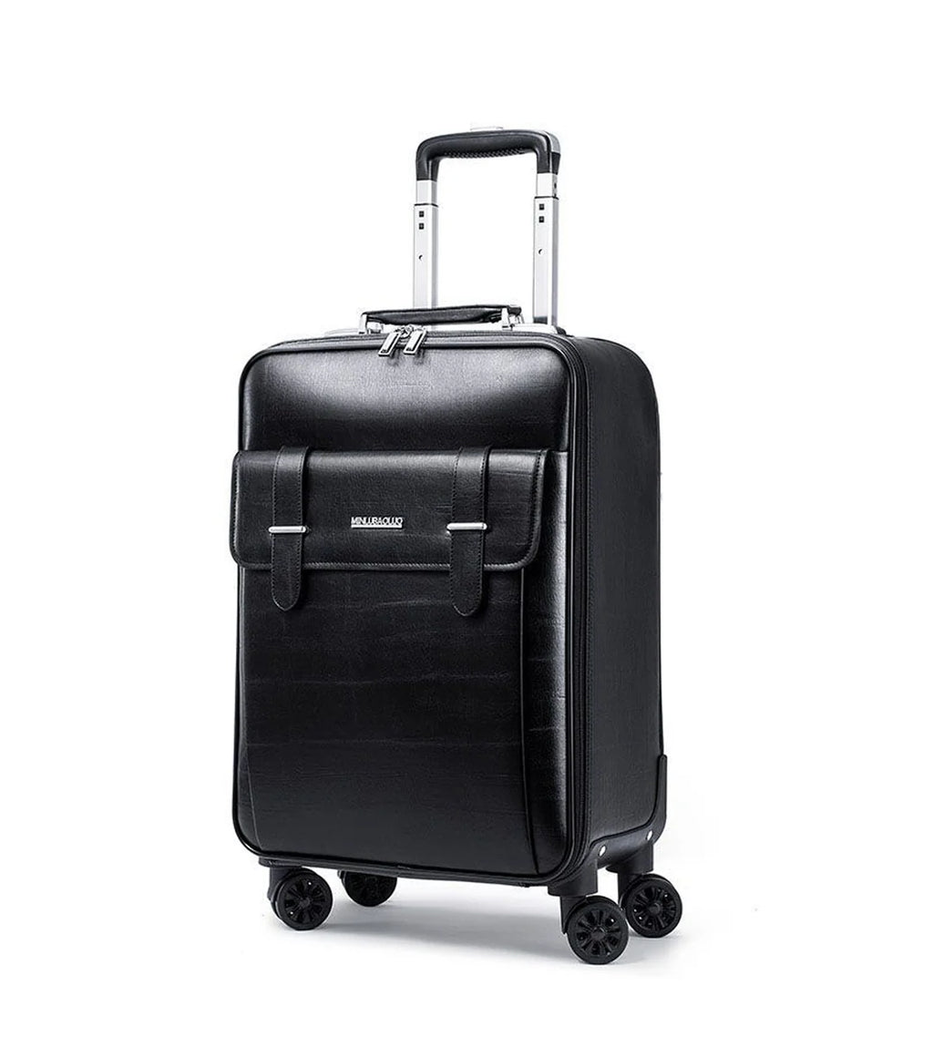 PVC Leather Business Carry-On Spinner Luggage
