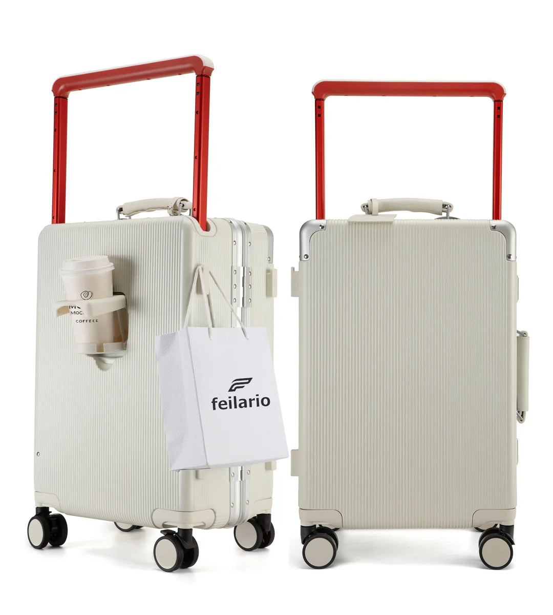 Aluminum Frame Wide Handle Spinner Luggage