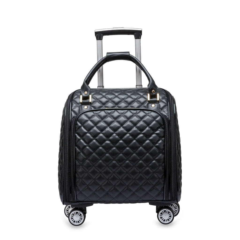 Leather Underseat Spinner Luggage
