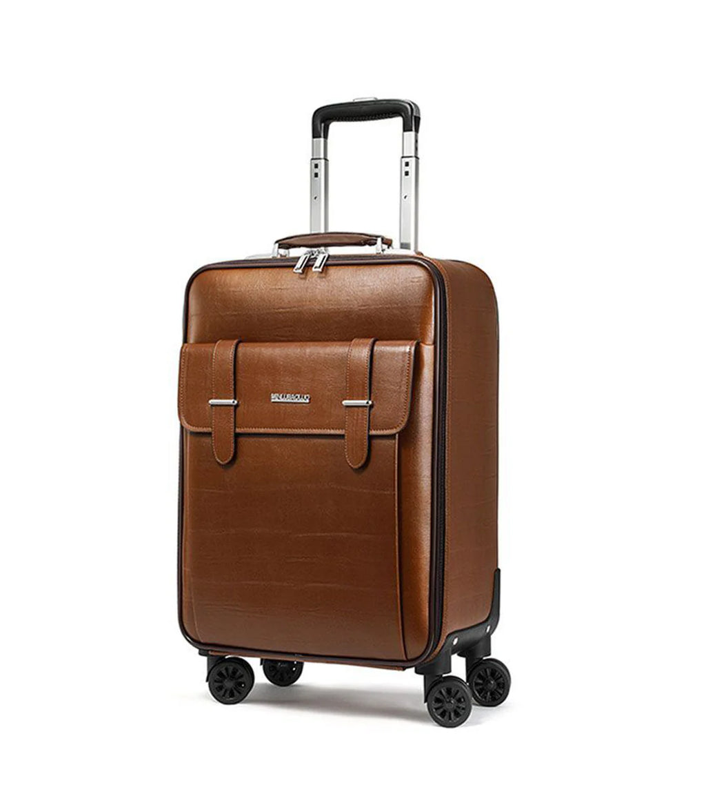 PVC Leather Business Carry-On Spinner Luggage